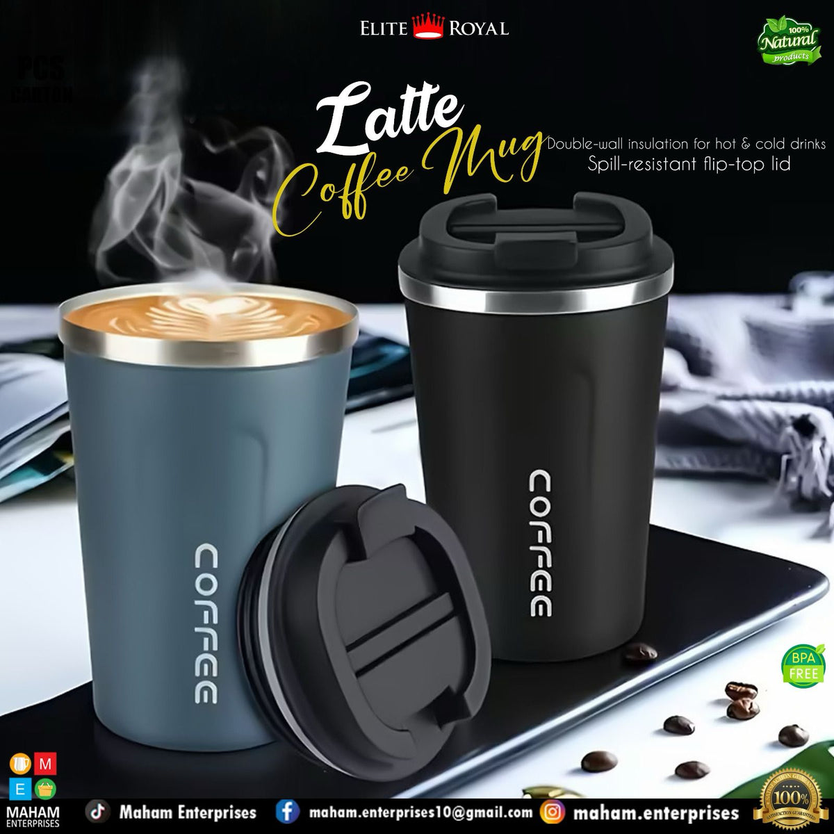 Heat Preservation Coffee Mug Stainless Steel Travel Portable Mug Coffee Milk Cup